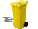 Abfall und Wertstoffsammelbehlter 120L Farbe: Gelb - mit Radsatz