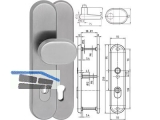 Sicherheitslangschild mit Kernziehschutz Knopf/Drcker PZ 88 mm Edelstahl