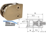 Glashalter Edelstahl finish 50x40 mm fr Rohr 42,4 mm ohne Gummieinlage