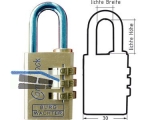 Vorhangschloss Burg Combi Lock 80 30 M mit 3 Rollen 02471 3