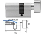 Knaufzylinder Nickelmatt Knaufseite 20 mm ZEGS KZA 35/20