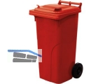 Abfall und Wertstoffsammelbehlter 120L Farbe: Rot - mit Radsatz