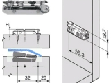 Clip Montageplatte 0 mm Spax gerade 175H3100