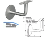 Handlauftrger Trger und Rosette nicht verschweisst Platte gewlbt Edelstahl
