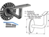 Handlaufsttze mit flacher Platte Schmiedeeisen lackiert/patiniert SB