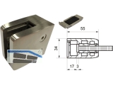 Glashalter Edelstahl 55x55 mm fr Anschlu flach mit Sicherungsplatte