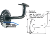 Handlauftrger mit gewlbter Platte Schmiedeeisen lackiert/patiniert SB