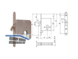 Bogenriegelschloss PZ D 162-55 mm 20x150x3 mm rund m. Schlieblech Nirosta