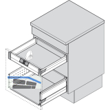 BLUM TANDEMBOX antaro Griff/Mitnehmer Innenschubkasten, Kunststoff Seidenwei