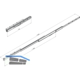 Ausziehtischfhrung CLASSIC, Auszugslnge 2300 mm, 90 kg, Stahl verzinkt