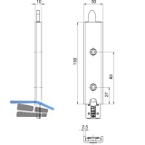 Anschlusseinheit zu Falzhebelgetriebe, Secury Automatic 130 mm, oben, universal