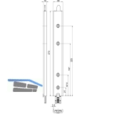 Anschlusseinheit zu Falzhebelgetriebe, Secury Automatic 130 mm, oben, universal