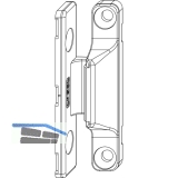 MACO Anpressverschluss, Flgel- und Rahmenteil Holz, silber (52389)