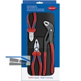 KNIPEX Zangenset 3-teilig Kombizange, Seitenschneider, Wasserpumpenzange