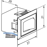 Wippschalter Eckig, schwarz ein/aus mit Prgung, 2000mm mit Ministecker