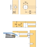 HETTICH RASTEX 15 Exzenter mit Abdeckrand, Bohr 15, Plattenst. 16