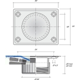 Mbelgleiter verstellbar-Anschraubplatte  50 mm, Kunststoff silber