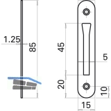 Schlieblech zu Einstemmzunge, abgerundet, 85 x 15 x 1,25 mm, Stahl verzinkt