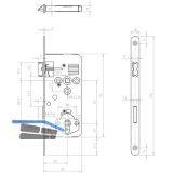 DORMAKABA Einstemmschloss ergo WC, DM 50, Stahl verzinkt silberfrbig