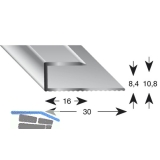 Gleitabschlussprofil U Alu silber eloxiert 8/2700 mm