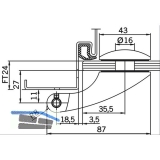 Trband Flgelteil DORMA Arcos Office 25.230, Glas 8-10 mm, silber eloxiert