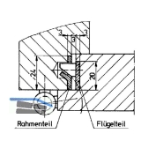 Trblattsicherung-Set, 140 x 24 x 3 mm eckig, Stahl verzinkt silberfrbig