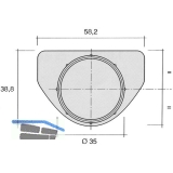 Scharniertopf Abdeckkappe mit Abdeckflche  35 mm, Kunststoff dunkelbraun