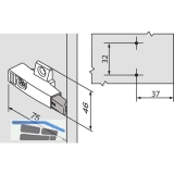 BLUM BLUMOTION 971-in Kreuzadapterplatte, Bauhhe 25, Zink vern.