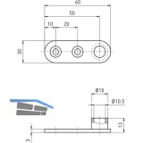 Stangenfhrungsplatte BMH 1144 f. Rundstange  10 mm, Stahl verzinkt