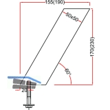 Barkonsole Capri schrg 50 x 50 mm, Hhe 230 mm, Aluminium natur eloxiert