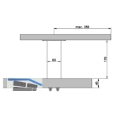 Barkonsole Korfu gerade, Hhe 170 mm, Edelstahl gebrstet