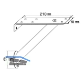 Barkonsole RAK schrg  30 mm, Hhe 220 mm, Tiefe 210 mm, Stahl alufarbig