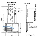 Bettbeschlag-Bettfix, 139,5 x 70 mm, Stahl gelb verzinkt