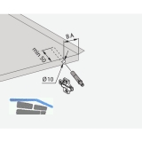 BLUM BLUMOTION 970A-zum Einbohren scharniers., Bohr 10, KS staubgrau RAL 7037