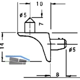 Steckbodentrger FIX 2, Fixierzapfen, Bohr  5 mm, Zink vernickelt, VPE 100 ST