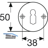 SCH-LINE WC, -Rosette SCH Line, L/U-Form  50 mm, silber eloxiert