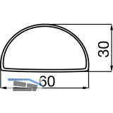 C 3000 Tischgestell linkes Seitenteil C- Fu; H: 712mm; T:550mm; RAL 9006 Tiger