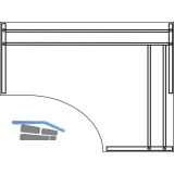 C 3000 Tischgestell rechtes Seitenteil C- Fu; H: 712mm; T:550mm; RAL 9006 Tiger