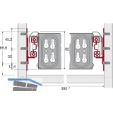 HETTICH SYSTEMA TOP 2000 Quadro Duplex 30 berauszug, ET 400 mm, Tragkraft 30 kg