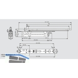 Trschlieer integiert ITS 96 3-6, Flgelb. -1400 mm, Achse 8 mm verlngert