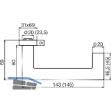 DORMA Drckerlochteil PREMIUM 8907 - FS, 23, 5 mm, silber eloxiert