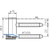 Trband Rahmenteil V 4400 GL, Bandhhe 38,5 mm, Stahl verzinkt