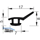 Dichtungsprofil fr Halteprofil Hart-PVC Isostar, Kunststoff braun