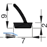 Dichtungsprofil Isostar Lippe RO 23, Kunststoff schwarz