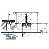 Trschiene DORMA 7411/46 f. Anschlagtr geflzt z. Aufschrauben, Stahl verzinkt