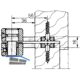 Zapfenband DORMA 7411 K/56 f. stumpfe Holztren m. Trhebel, Stahl verzinkt