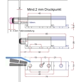 Druckfederschnapper, mit Dmpfer, Hub 44, Kunststoff grau