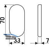 ECO Blindrosette BL, 70 x 33 x 7 mm, Edelstahl rostfrei