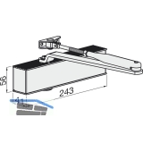 Trschlieer Newton TS 50, EN 1-5, o. Feststellung, Flgelb. -1250 mm, silber