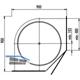 NINKA ProArc Drehboden Vollkreis,  710 mm, KB 900 mm, Polystyrol alugrau